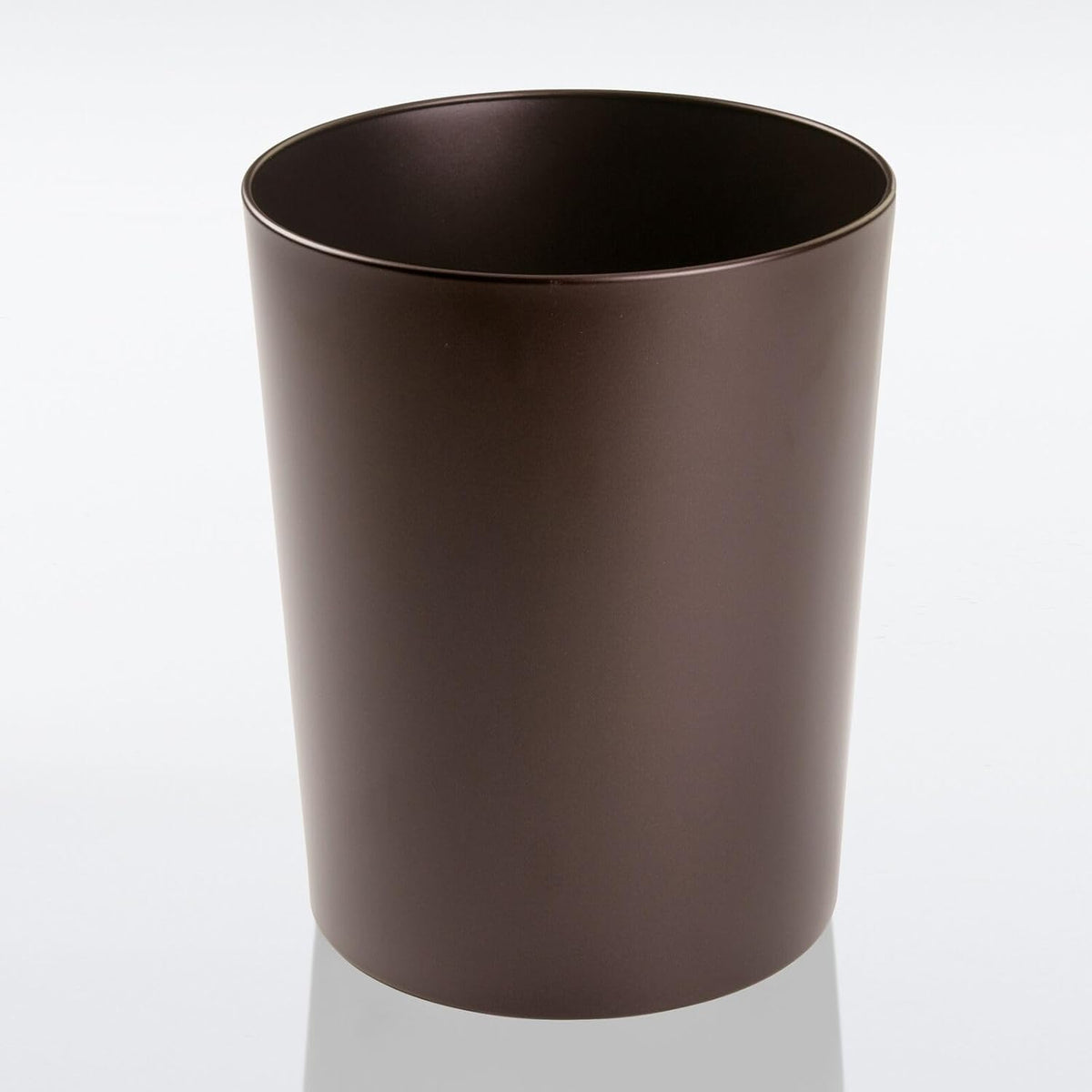 mDesign Round Metal Small 1.7 Gallon Recycle Trash Can Wastebasket, Garbage Container Bin for Bathrooms, Kitchen, Bedroom, Home Office - Durable Stainless Steel - Mirri Collection - Bronze