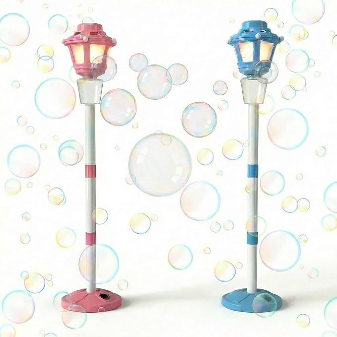 2Pack Bubble Machine for Kids, Rechargable Bubble Maker Bubble Toys with Light, Outdoor Battery Bubbles Blower Machine for Wedding Birthday Party