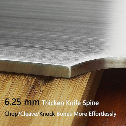 Bladesmith Meat Cleaver Butcher Axe Bone Chopper Heavy Duty - 6.3'' Bone Cutting Knife Bone Breaker, Stainless Steel Thicken Blade & Pear Wood Handle