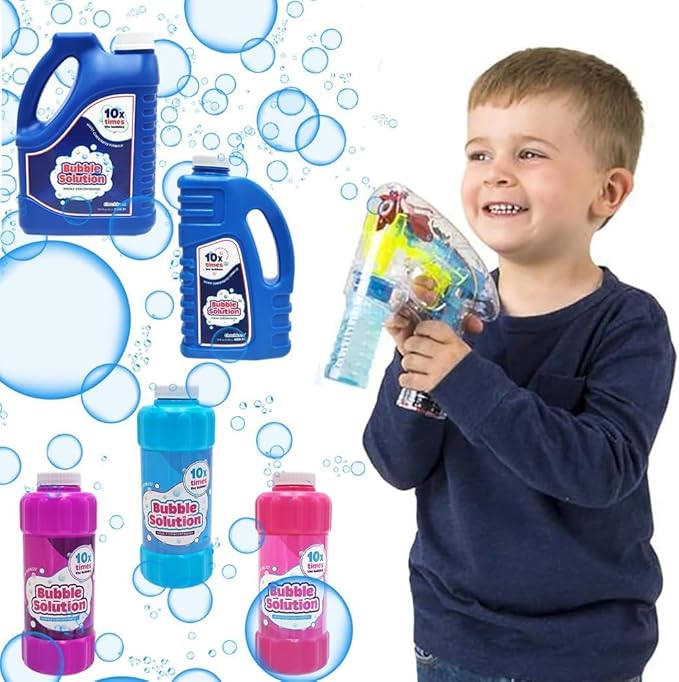 Blue 16oz Concentrated Bubble Solution 20-Pack, Refills up to 1.25 Gallons, Non-Toxic Concentrated Solution for Bubble Machines, Giant Bubble Wands, Bubble Gun and Blowers