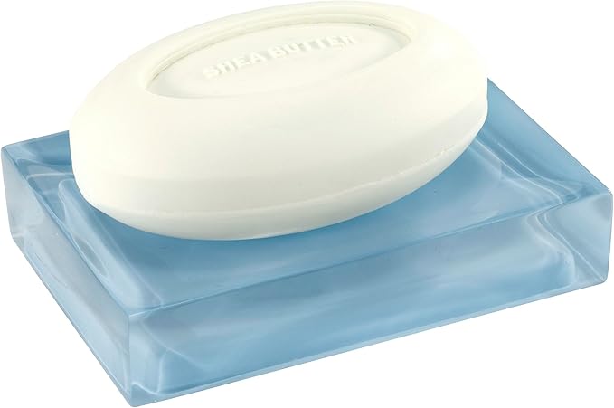 Izod - Bathroom Set, 4pc Resin Countertop Accessories, Modern Home Decor, Dorm Room Essentials (Marina Collection, Blue)