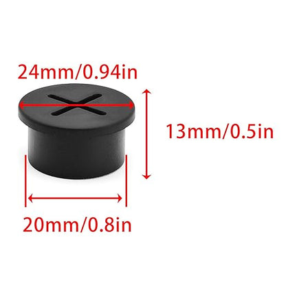 Surf turtle 12 Pack 3/4 Inch Black Desk Grommets, Flexible Cable Cord Hole Cover for Desk Table Cabinet Countertop Home Furniture