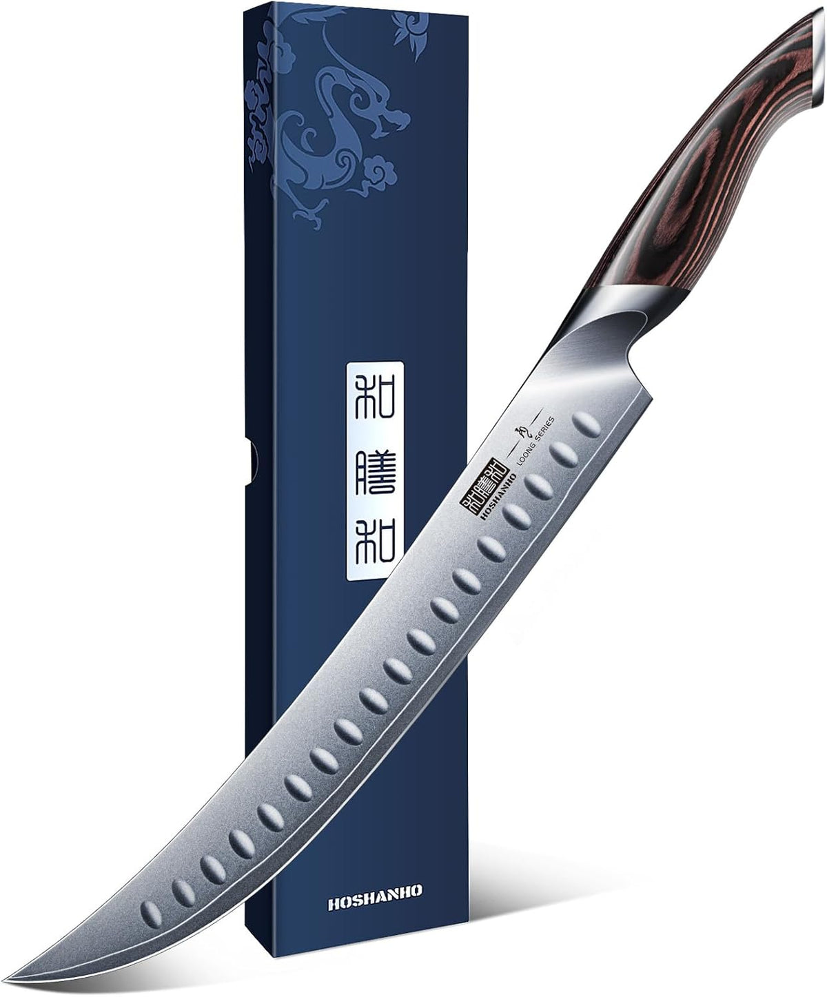 Carving Slicing Knife, 10 Inch Japanese High Carbon Steel Brisket Knife with Ergonomic Pakkawood Handle