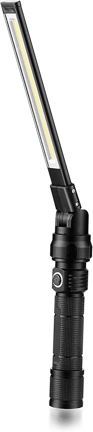 NextLED NT-7543 Foldable Rechargeable LED Work Light, COB LED Slim Work Light with Magnetic Base. Ultra Bright Flashlight, Cast Aluminum, Mechanics, Car Repair, Outdoor, Camping, Emergency, Garage