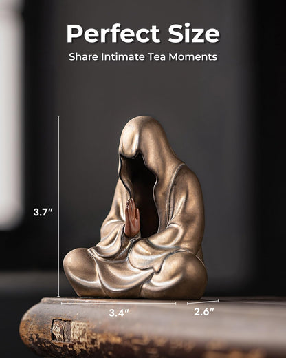 Ceramic Zen Figurine Faceless Tea Pet - Kung Fu Tea Set Accessories, Japanese Decor for Home, Asian Meditation Statue
