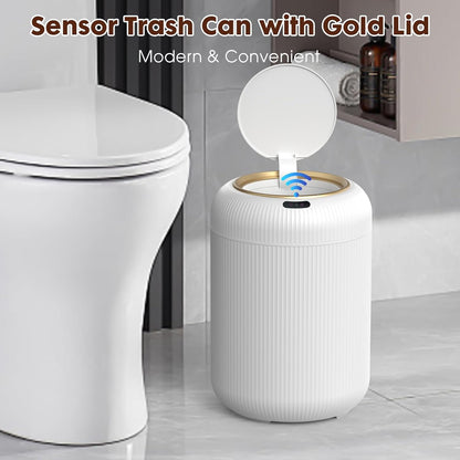 Procade Motion Sensor Trash Can with Lid, 3 Gallon Electric Bathroom Garbage can, Small White Wastebasket Touchless Trash Bin,Automatic Mini Trashcan for Bedroom,Toilet, Office, rv, Living Room