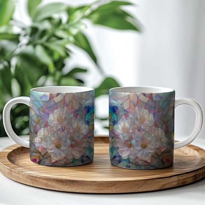 Colorful Flower blooms Coffee Mug - Spring Floral Lover Mugs Gifts for Women Men - Birthday, Christmas Gift for Friend Mom Dad Wife Husband