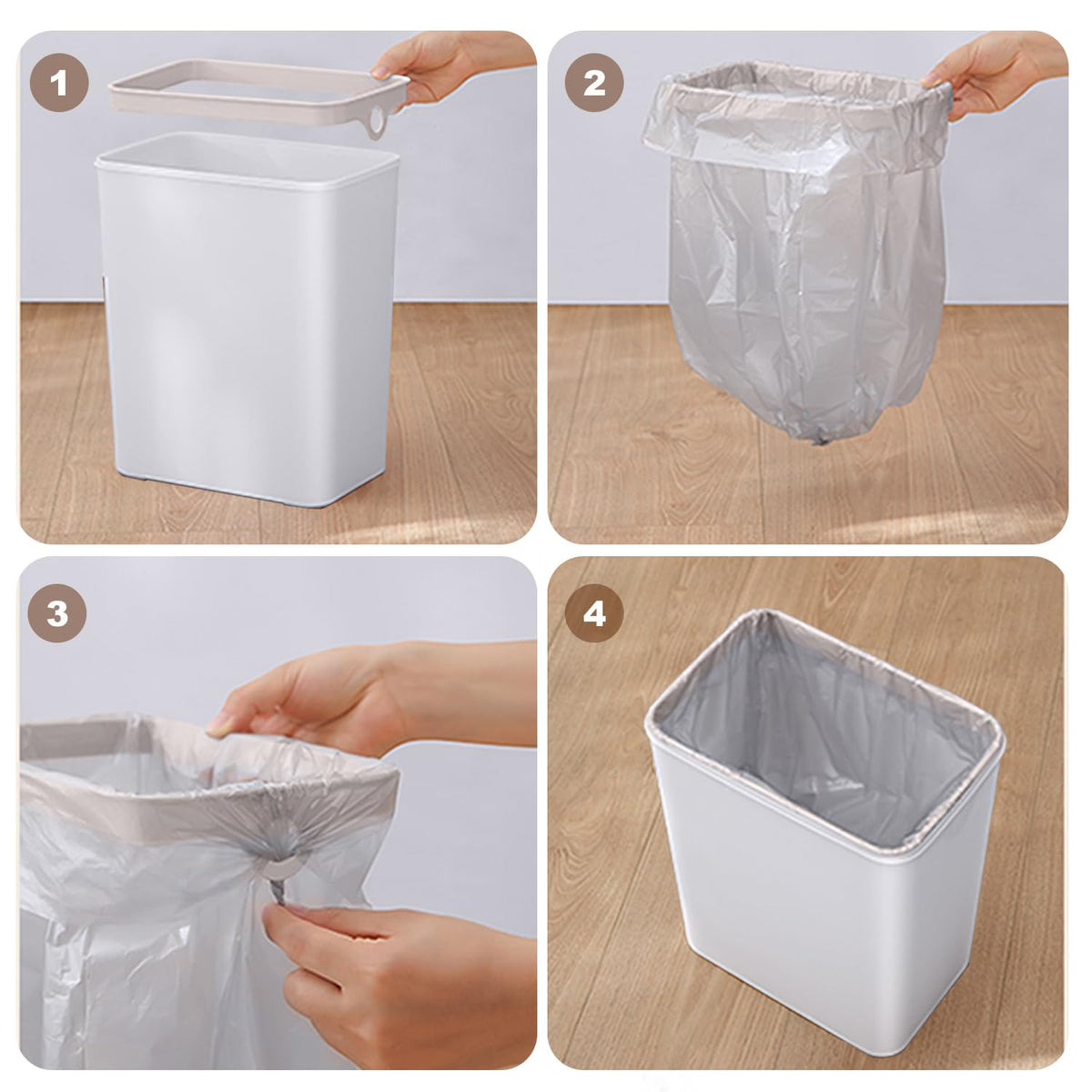 Yatmung Skinny Trash Can Automatic Touchless - 4 Gallons Motion Sensor Bathroom Trash Can - Electric, Slim, Plastic - Narrow Garbage Can with Lid - Thin Smart Trash Bin - 15.5 Liters (White)