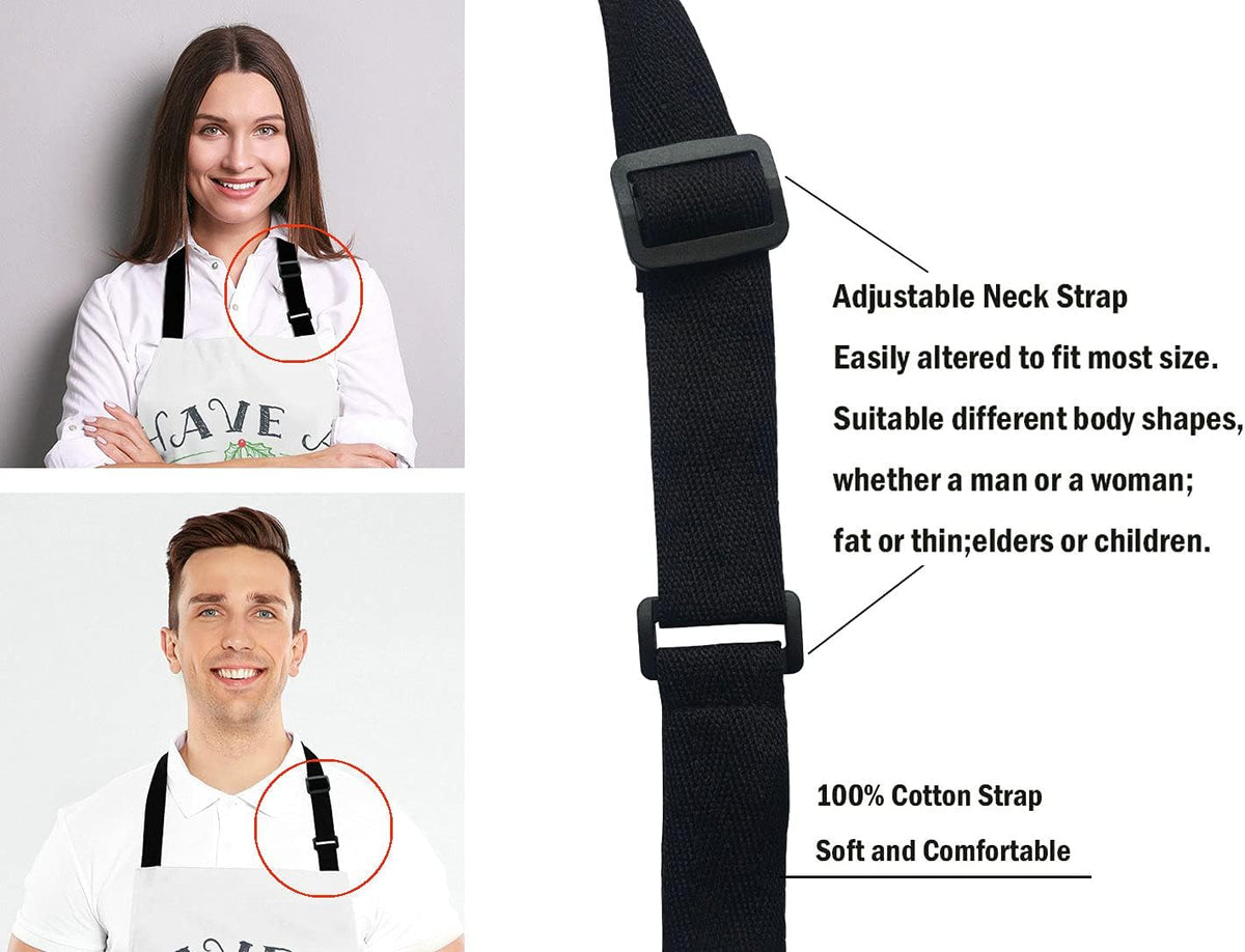 Have a holly jolly Christmas Adjustable Bib Apron Kitchen Cooking Baking Gardening Apron for Women Men