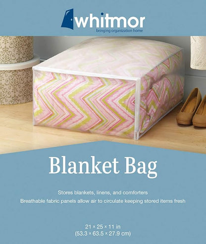 WHITMOR 5003-09 Zippered Blanket Bag, White