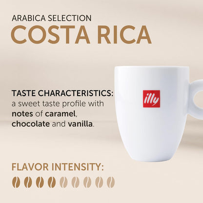 illy Whole Bean Coffee - Perfectly Roasted – Costa Rica Medium Roast - with Notes of Honey, Vanilla &amp; Citrus - 100% Arabica Beans - No Preservatives – 8.8 Ounce