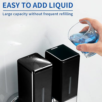 3 x 500ml per Cup Wall Mounted Manual Soap Dispenser for Home, Bath, Kitchen, Hotels, Restaurants. Shower and Lotion Dispenser (Black)