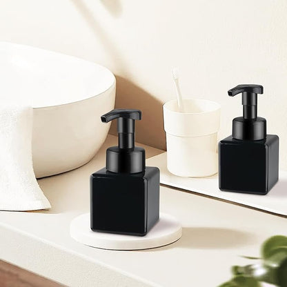 3 Pack Foaming Soap Dispenser Empty Plastic Foam Pump Bottle Refillable Foam Soap Bottle Dispenser for Shampoo Liquid Soap Face Wash (Black, 250ml/8.3oz)