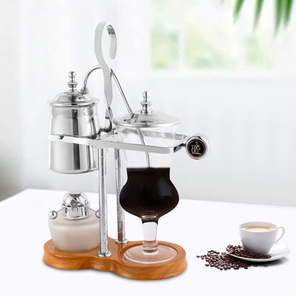 Loyalheartdy Vintage Siphon Coffee Maker, Belgian Luxury Syphon Coffee Machine with Royal Family Temperament