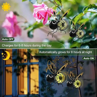 Solar Bees Lights Outdoor, Hanging Bee Solar Garden Light,2025 New Solars Bees Simulation Lights, Waterproof Bumble Bees Solars Light for Party Festivals Garden Decor Birthday Gifts (3pcs)