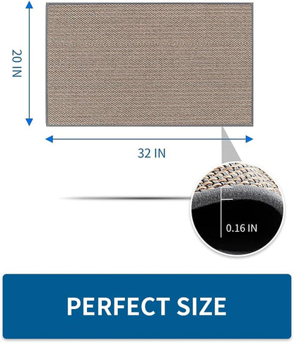 Kitchen Rugs and Mats Non Skid Washable, Absorbent Runner Rugs for Kitchen, Front of Sink, Kitchen Mats for Floor (Grey, 20"x32")
