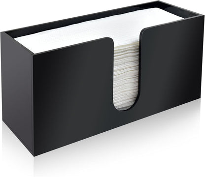 1Pack Paper Towel Holder Countertop, Black Acrylic Napkin Dispenser, Multifold Paper Towel Dispenser for Z-fold C-fold MultiFold Trifold-Bathroom Toilet Kitchen Restaurant