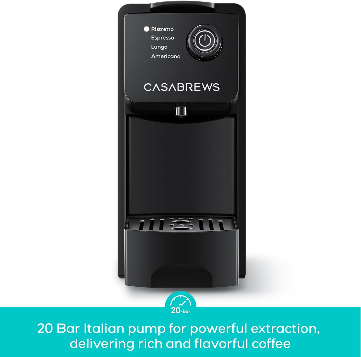 Casabrews CM7036E Espresso Machine for Nespresso Original Pods, 20 Bar Compact Capsule Coffee Machine with 21 oz Removable Water Tank and 4 Brewing