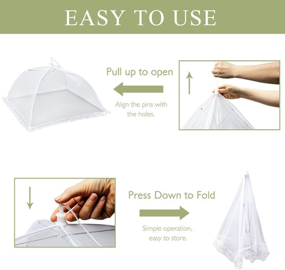 7Pack Various Size (40x24*1,17x17*2,14x14*2,12x12*2) Pop-up Food Tents Food Covers for Outside Mesh to Keep Bugs away,Reusable Collapsible Food Nets for Picnic Party BBQ Wedding Fruit