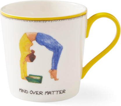 Spode Kit Kemp 12oz Doodle Mug | Mind Over Matter- Unique Doodle Pattern | Fine China | Dishwasher Safe | For Coffee and Tea | Ideal Celebration Gift | Home or Office Use