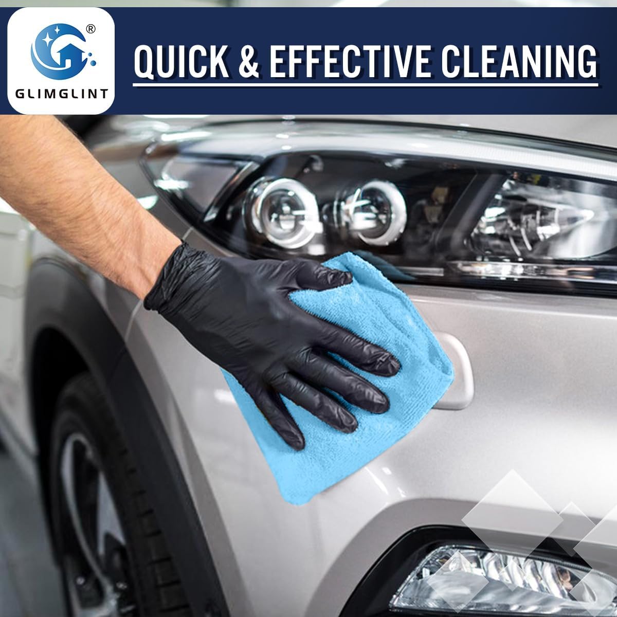 GLIMGLINT Microfiber Cleaning Cloth, 150 Pack Towels for Cars 14 X12 Inch