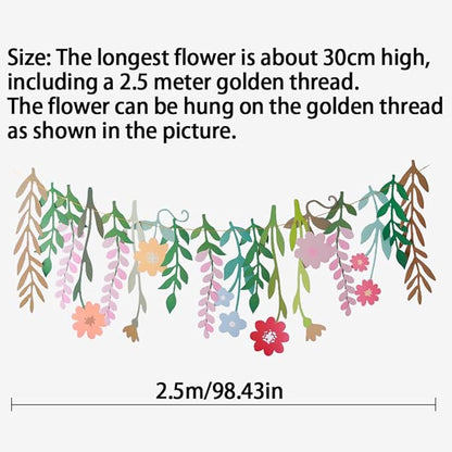 Colorful Wild Flower Garland Floral Banner Garden Party Decorations,Double-Sided Leaf Floral Garland Hanging Flowers for Decoration,Wildflower Party Decorations for Birthday Wedding Baby Shower