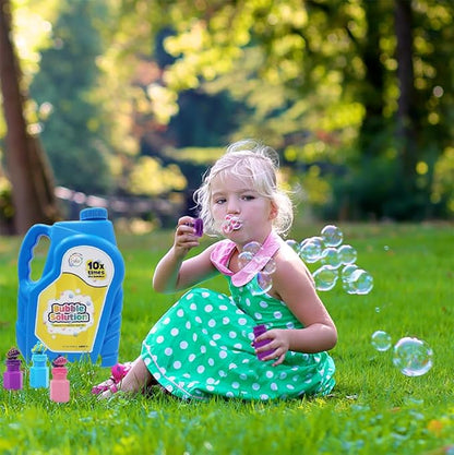 The Dreidel Company Ready Bubble Solution Refill for Bubbles Toys, Up to 2.5 Gallon, Non-Toxic Large 32oz Ready Liquid for Bubble Machine, Guns, Wands, Lawn Mower Toy (24-Pack)