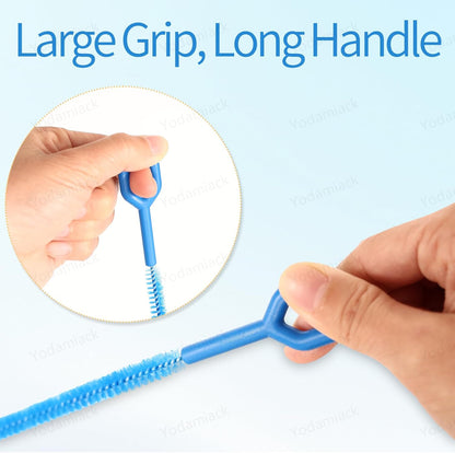 Heavy Duty Straw Cleaner Brush - 12.6 Inch Full Bristles Coverage (4-Size) and Ergonomic Grip Handle for Tumbler, Sippy Cup, Bottle and Tube (4 Pack)
