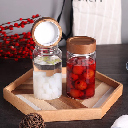 Saiool with Screw Cap (2-Units) kitchen jars, 580ML*2 Food Storage Canisters,Clear,Spice jars,Fermenting, Pickling, or DIY Decors and Projects