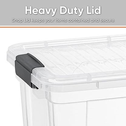 Superio Clear Storage Boxes with Lids, 8.75 Quart Plastic Container Bins for Organizing, Stackable Crates, BPA Free, Non Toxic, Odor Free, Organizers for Home, Office and Dorm, 4 Pack