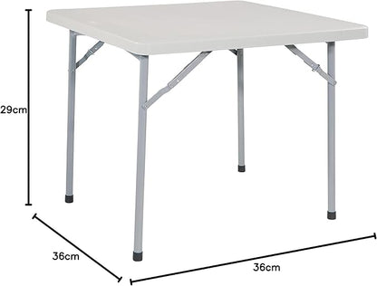 Office Star Resin Sqaure Multipurpose Table with Collapsible Legs, Indoor Outdoor Use for Banquets, Picnics, and Parties, 36 Inch, Square