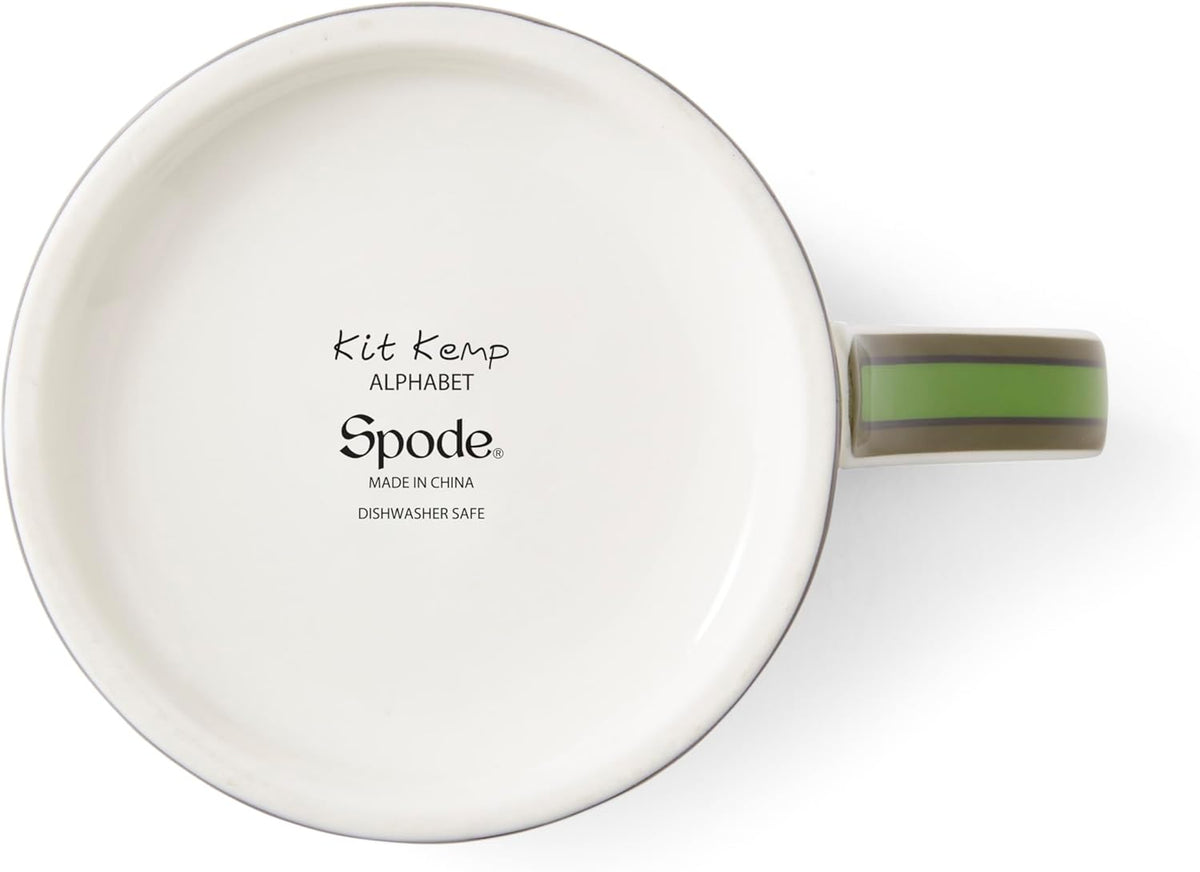 Spode Kit Kemp Alphabet Mug - Letter M Monogram in Fine China, 12oz Ceramic Coffee Cup for Hot Drinks, Personalized Drinkware for Unique Gifts, Dishwasher Safe Tea or Coffee Mug - Gift Box Included