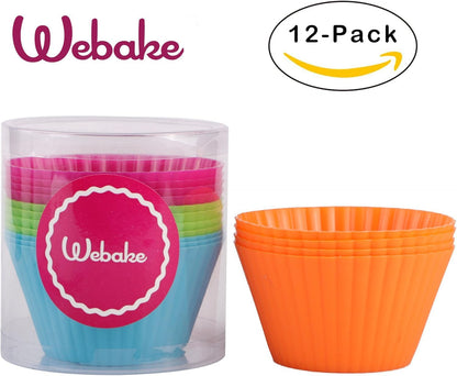 Webake Jumbo Silicone Muffin Cups, 3.5 Inch Jumbo Silicone Baking Cups Reusable Cupcake Liners Nonstick Large Cake Cups Set Stand Alone Cupcake