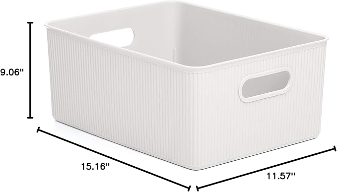 Tatay Baobab Large Multi-Purpose Storage Basket with Capacity for 15 Litres, White, 29.4 x 38.5 x 16