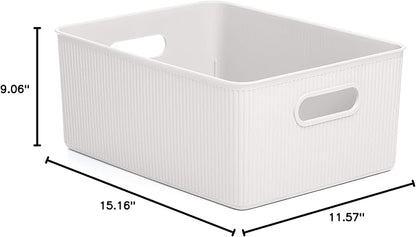 Tatay Baobab Large Multi-Purpose Storage Basket with Capacity for 15 Litres, White, 29.4 x 38.5 x 16