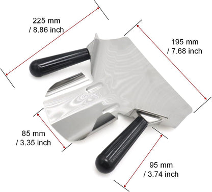 Stainless Steel French Fry Scoop, Dual Handle Popcorn Bagger Tool for Snacks/Ice/Desserts