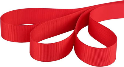 Ribbonitlux 1" Wide Solid Grosgrain Ribbon 25 Yards (250-Red）, Set for Gift Wrapping, Party Decor, Sewing Applications, Wedding and Craft