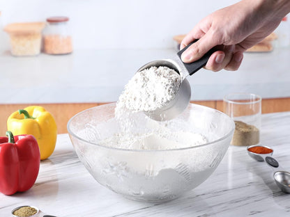 Measuring Cups and Spoons Set Including 8 Stainless Steel Magnetic Measuring Cups 8 Double Sided Magnetic Measuring Spoons with 1 Leveler for Dry and