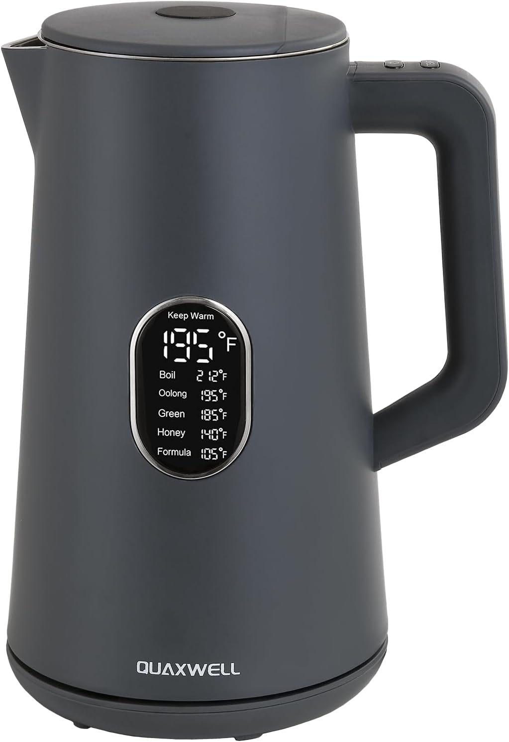 1.5L Electric Kettle Stainless Steel, Double Wall Cool Touch Teapot, Fast Boil,5 Temperature Control, LED Display, Auto Shut-Off, BPA-Free
