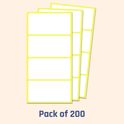 200 Pack, 4" x 2", Labels Stickers for Storage Bins - Matte White