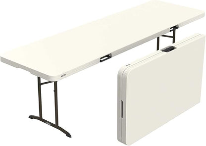Lifetime 80882 Commercial Fold in Half Table, 8 Feet, 2 Pack, Almond