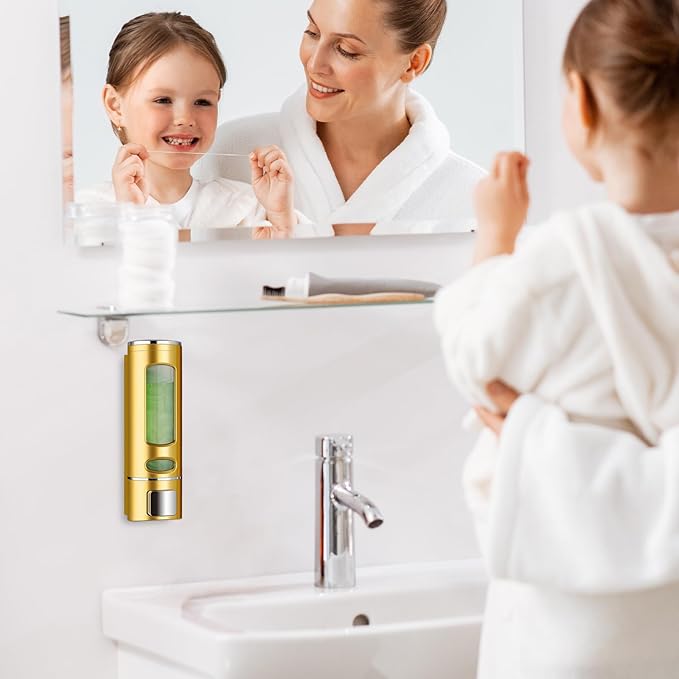 Foam Hand Liquid Soap Dispenser, 400ml Bathroom Shower Dispenser Gel Container Shower Pump Dispenser and Organizer for Bathroom Kitchen Hotel, Refillable Liquid Lotion Soap Dispenser Wall Mounted