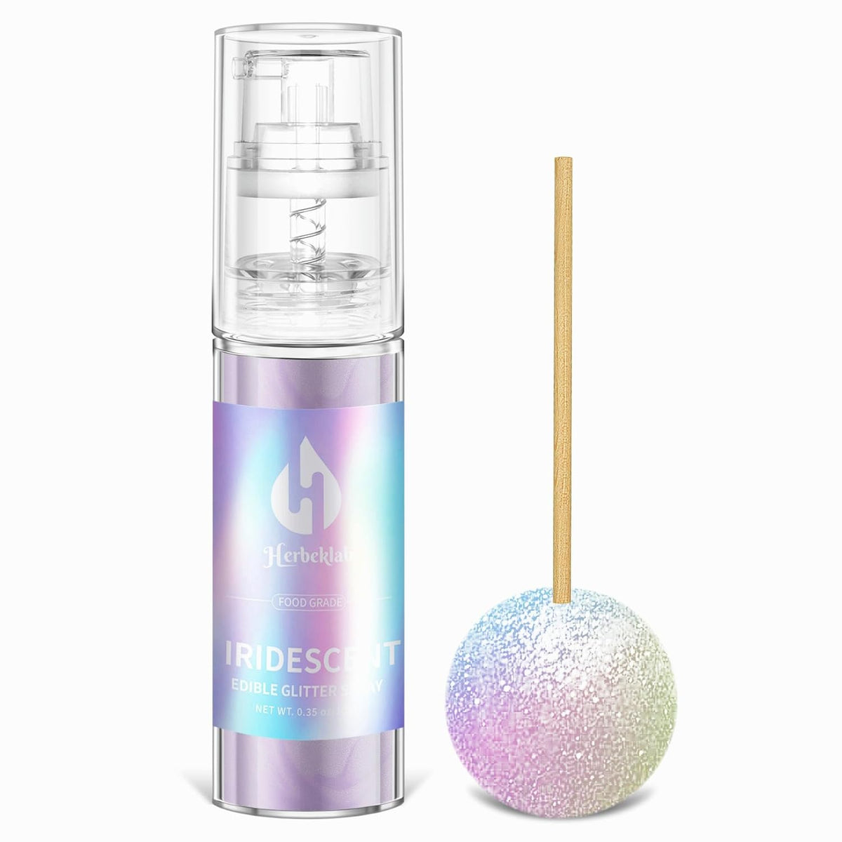 Iridescent Edible Glitter - Herbeklab Edible Glitter Spray 10g Edible Iridescent Glitter for Cakes Food Grade Drink Glitter Rainbow Edible Glitter