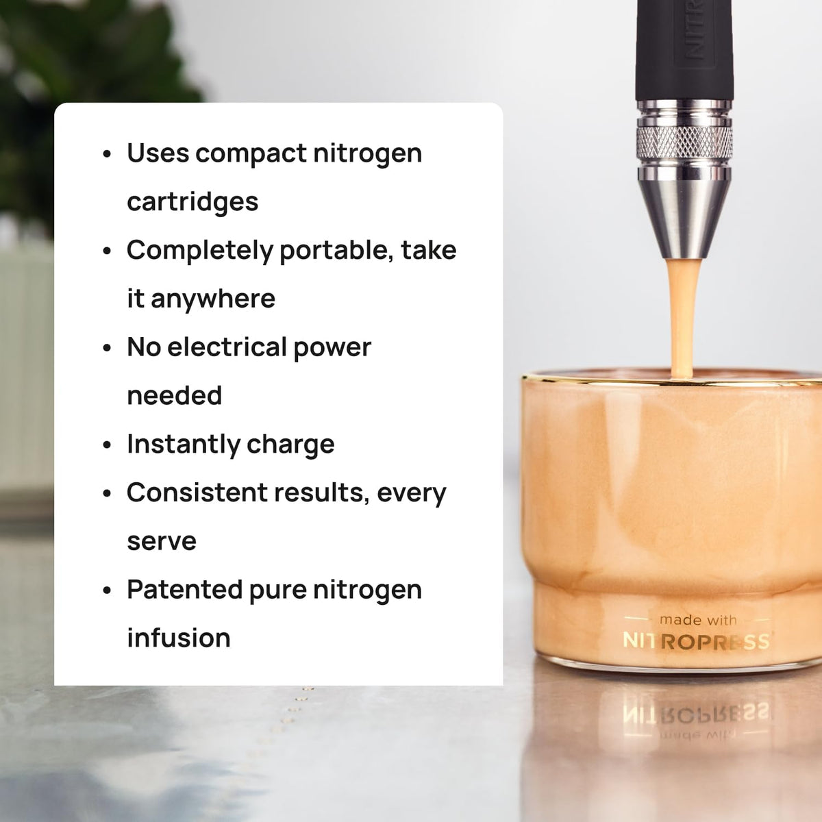 NitroPress Nitro Cold Brew Maker and Dispenser, At-Home Nitro Coffee Maker