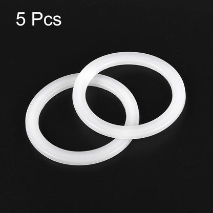 MECCANIXITY Gasket Seal Coffee Maker White Silicone Ring Replacement 50x64x4mm for 4-Cup Aluminium Coffee Pot, Pack of 5