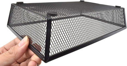 HAHIYO Stackable Mesh Tray Cup 9 x 6 x 2 inches Sturdy Container for Desk Drawer Organizer Collection for Home Office School kitchen Soft Foam Feet No Sharp Edges 1 Pack Black