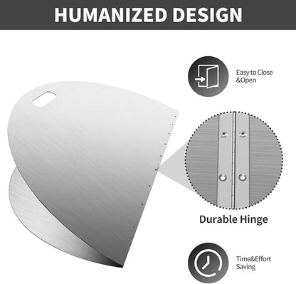 RYFT Fire Pit Lid Round, 40 Inch, 304 Stainless Steel Foldable Cover with Edge Built-in Handle Design, Suitable for Any Round Patio Fire Pits
