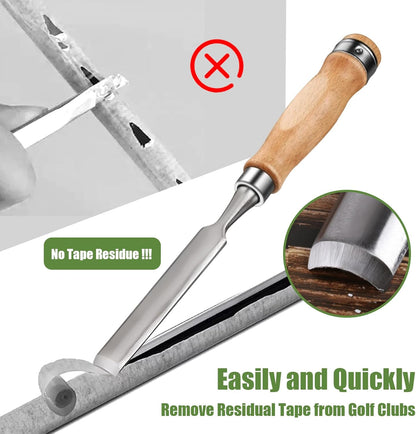 Golf Grip Removal Tool and Golf Grip Tape Removal Tool, V-Groove Grip Remover Saver 12“, High-Carbon Steel Gripping Tool, Golf Club Gripping Kit Golf Grip Tool