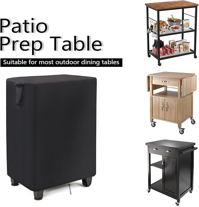 Prep Table Covers for Keter Unity Outdoor Kitchen Portable Bar Cart,Waterproof Patio BBQ Grill Cart Cover,Outdoor Pizza Oven Table Stand Cover - 32 x 24 x 32 Inch