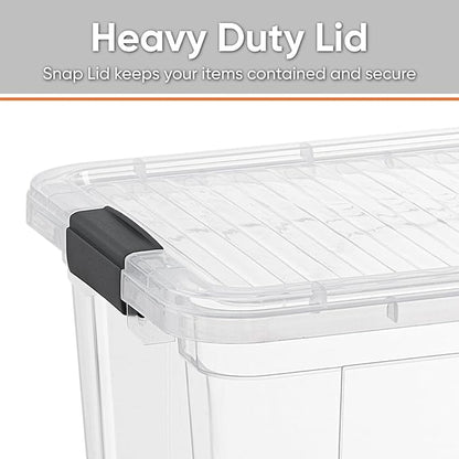 Superio Clear Storage Box with Lid, 1.85 Quart Plastic Container Bins for Organizing, Stackable Crates, BPA Free, Non Toxic, Odor Free, Organizers for Home, Office, School, and Dorm